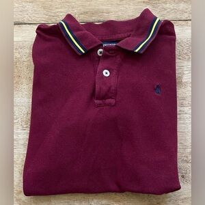 Vintage Polo Ralph Lauren‎ Boy’s Sz 7 Maroon Iconic Mesh Knit Polo Shirt